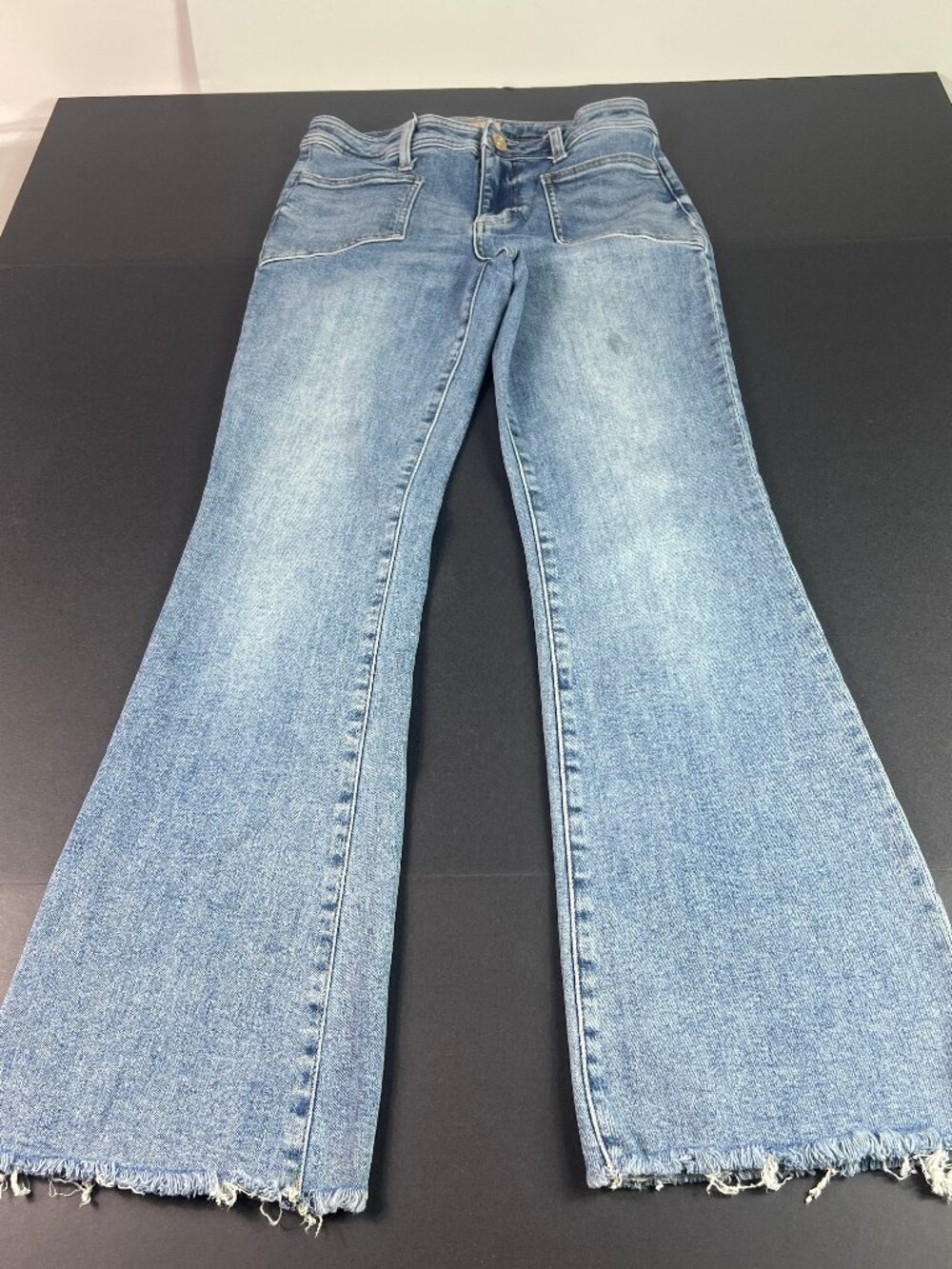 Kut From The Kloth Jeans Women's 28x29* Stella Mid Rise Flare Blue Denim Tag 4